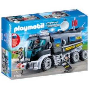 Image of Playmobil City Action SWAT Truck with Working Lights and Sound (9360)
