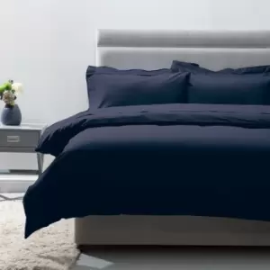Image of 200 Thread Count 100% Egyptian Cotton Duvet Cover, Navy Blue, Super King - Belledorm