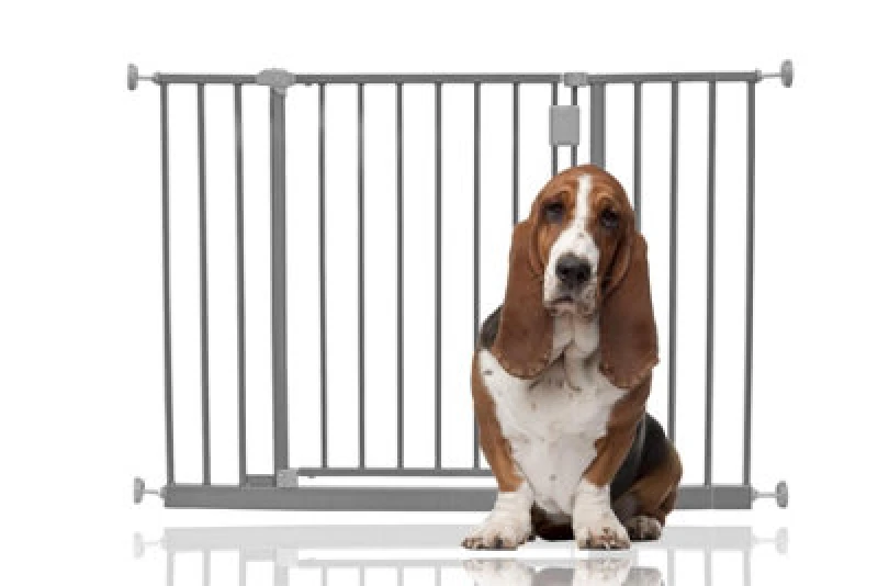Image of Bettacare Extra Wide Hallway Dog Gate, 103Cm - 109Cm, Grey, Pressure Fit Pet Gate, Puppy Safety Barrier