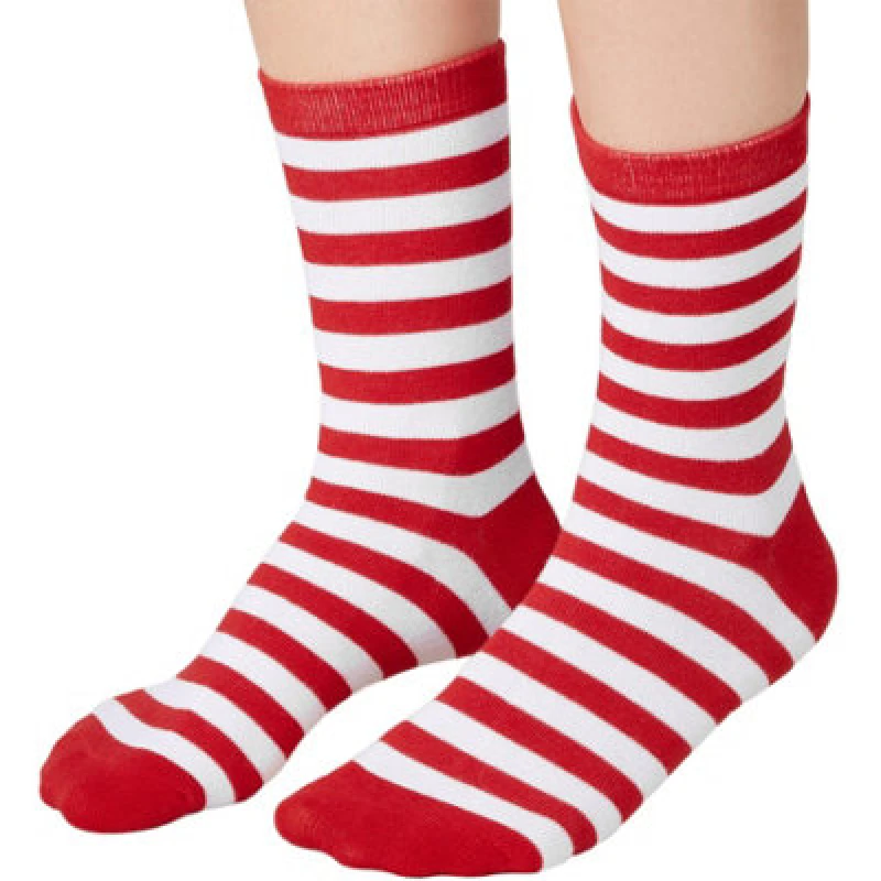 Image of Tectake Striped Christmas Socks White-Red 35-38 - 303511