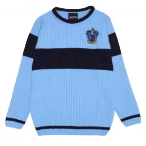 Image of Harry Potter Girls Quidditch Ravenclaw Knitted Jumper (7-8 Years) (Blue)