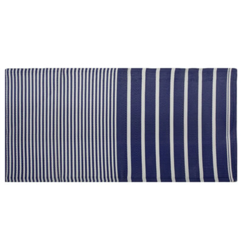 Image of Beliani Outdoor Rug Haldia Navy Blue 90 X 180 Cm