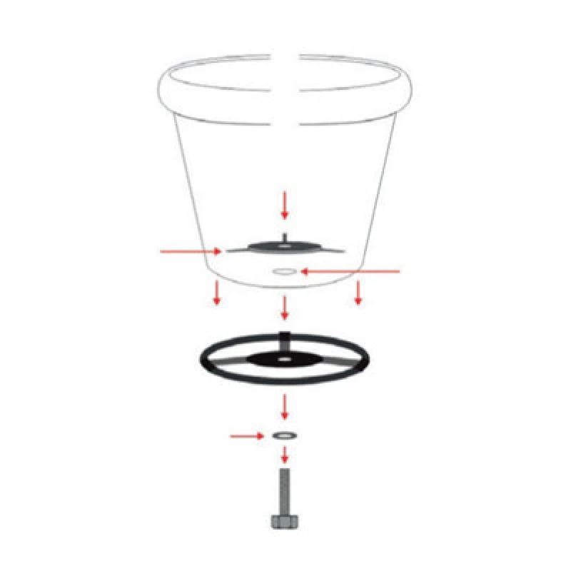 Image of Poppy Forge Robust Pot Clamp Kit - Steel - Black (Suitable For Single Stem Tuteur Only)