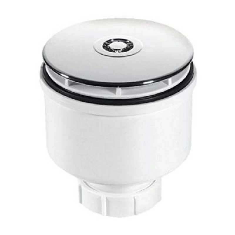 Image of McAlpine ST90CB10-V 90mm x 50mm Water Seal Shower Trap with 2" Universal Vertical Outlet with removable 110mm Flange. White