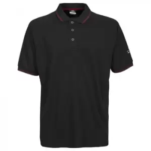 Image of Trespass Mens Bonington Short Sleeve Active Polo Shirt (XXS) (Black/Red)