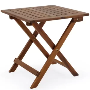 Image of Garden Side Table Acacia Wood 46x46cm Foldable