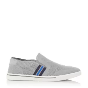 Image of Dune London Tycoon Knit Stripe Slip On Shoes - Grey