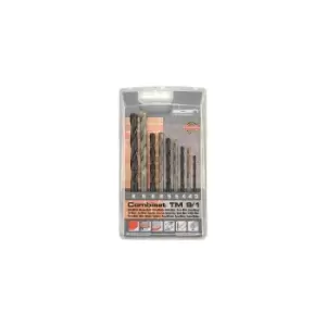 Image of Alpen 9pc Metal and Masonry Combi Mixed Drill Set 3.0mm to 8.0mm