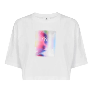 Image of Calvin Klein Jeans Cropped Pride T Shirt - Bright White
