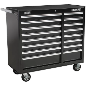 Image of Sealey Superline Pro 16 Drawer Heavy Duty Roller Cabinet Black