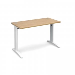 Image of TR10 Straight Desk 1200mm x 600mm - White Frame Oak Top