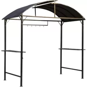 Image of Gazebo Marquee Canopy Awning Shelter Garden Patio bbq Tent Grill Black - Brown - Outsunny