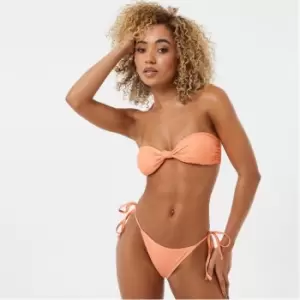 Image of Jack Wills Knot Detail Bandeau Bikini Top - Orange