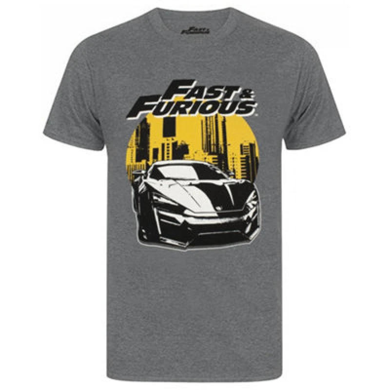 Image of Fast & Furious Fast & Furious Men Short Sleeved T-Shirt in Grey Size: large Grey L Male 5056210174883