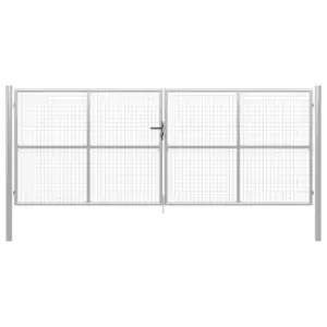 Image of Vidaxl Garden Gate Galvanised Steel 415X200 Cm Silver