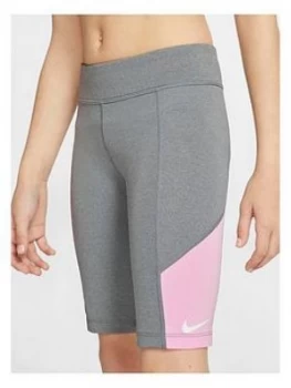 Image of Nike Older Girls Trophy Cycling Running Shorts - Grey/Pink