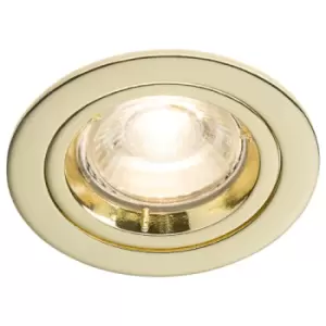 Image of KnightsBridge IP20 230V GU10 Brass Recessed Fixed Twist & Lock Downlight