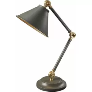 Image of Table Lamp Moveable Up Down Desk Bedside Light Dark Grey Aged Brass LED E27 60W