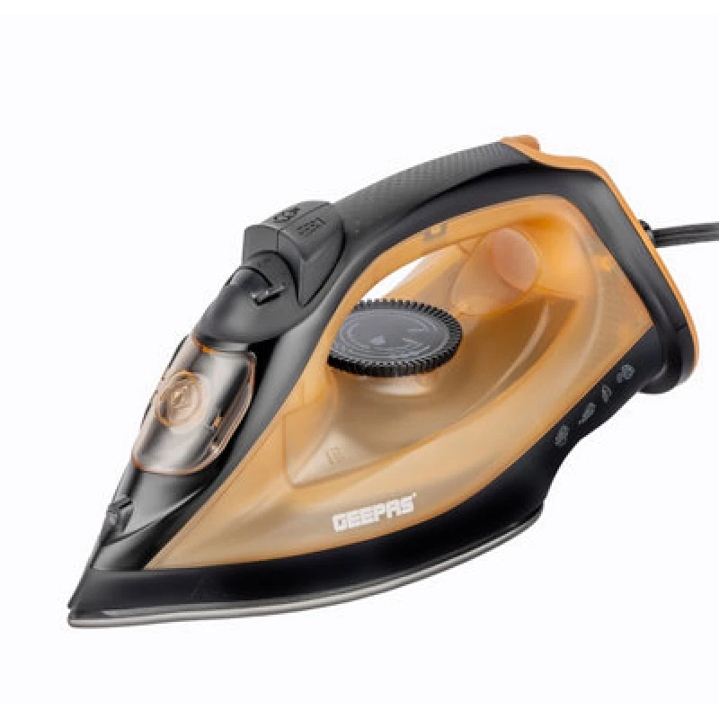 Image of Geepas Steam Iron 1800W Non-Stick Soleplate Dry/Steam Iron Adjustable Temperature Orange