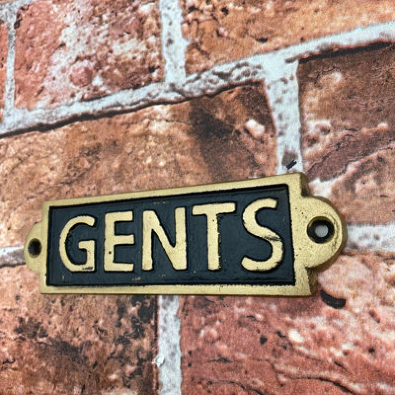 Image of Minster "gents" - Wall Sign - Metal - L1 X W15 X H6cm - Black