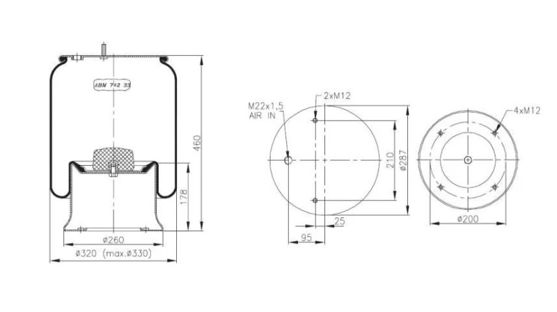 Image of NEOTEC ABM74233C45 Boot, air suspension Boot,air suspension (324)