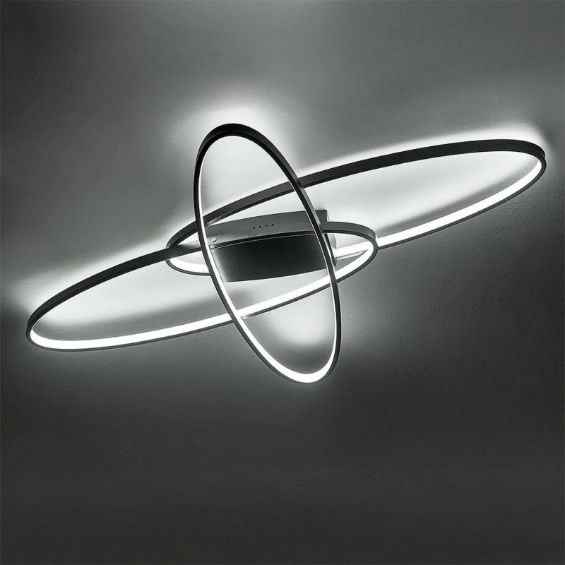 Image of Kabinet UK Minimalistic Oval LED Semi-Flush Ceiling Light Black unisex One size