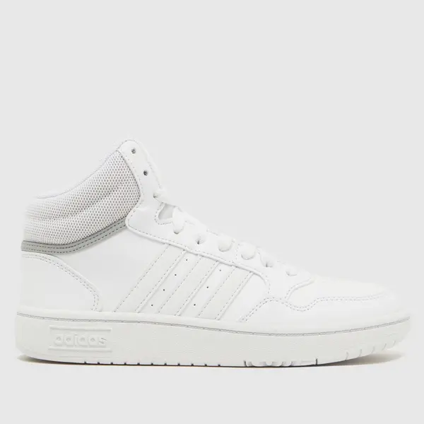 Image of adidas white hoops mid 3.0 Youth trainers White UK 4 (EU 36?)