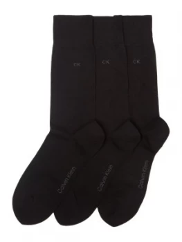 Image of Mens Calvin Klein Three pack flat knit socks Black
