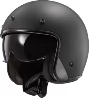 Image of LS2 OF601 Bob Solid Jet Helmet, black, Size L, black, Size L