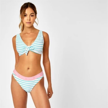 Image of Jack Wills Cartmore Tie Front Bikini Top - White Stripe