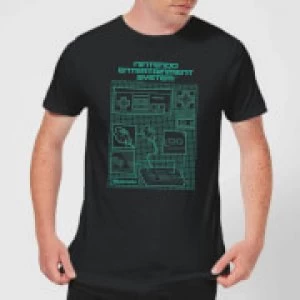 Image of Nintendo NES Controller Blueprint T-Shirt - Black