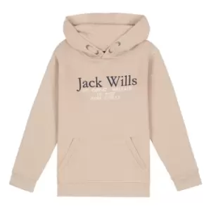 Image of Jack Wills Kids Batsford Logo Script Hoodie - Beige