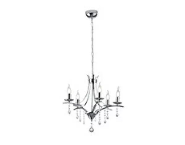 Image of Lucerna Modern 5 Light Multi Arm Pendant Ceiling Light Chrome