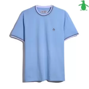 Image of Original Penguin Ringer T Shirt - Blue