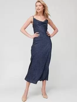 Image of Guess Akilina Polka Dot Slip Dress - Blue Size S, Women