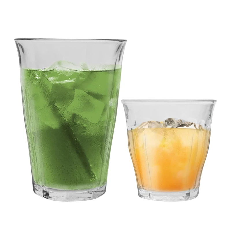 Image of Duralex Picardie Drinking Glasses - 200ml Tumblers, 360ml Highballs - Set of 12 Clear