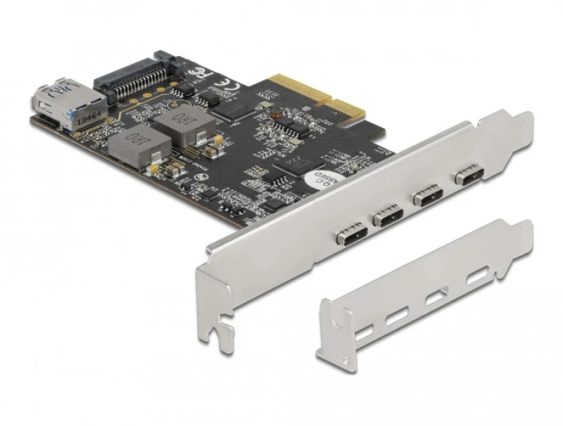 Image of DeLOCK PCI Express x4 Card to 4 x USB Type-C + 1 x USB Type-A - SuperS