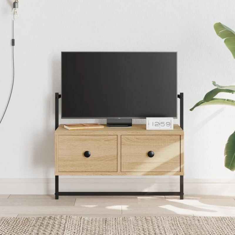Image of Vidaxl TV Cabinet Wall-mounted Sonoma Oak 60.5X30X51cm Engineered Wood, Brown 833454