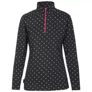 Image of Trespass Womens/Ladies Betty II 1/2 Zip Long Sleeve Top (XXS) (BLACK SPOT)