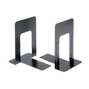 Image of 5 Star Office Heavy Duty 224mm Metal Bookends Black Set of 2