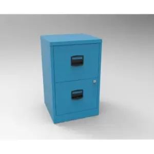 Image of Bisley 2 Drawer Metal Filing Cabinet - Azure