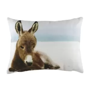 Image of Evans Lichfield Winter Donkey Cushion Cover (One Size) (Multicoloured)