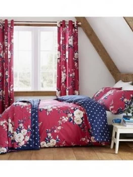 Image of Catherine Lansfield Canterbury Easy Care Duvet Cover Set - Raspberry