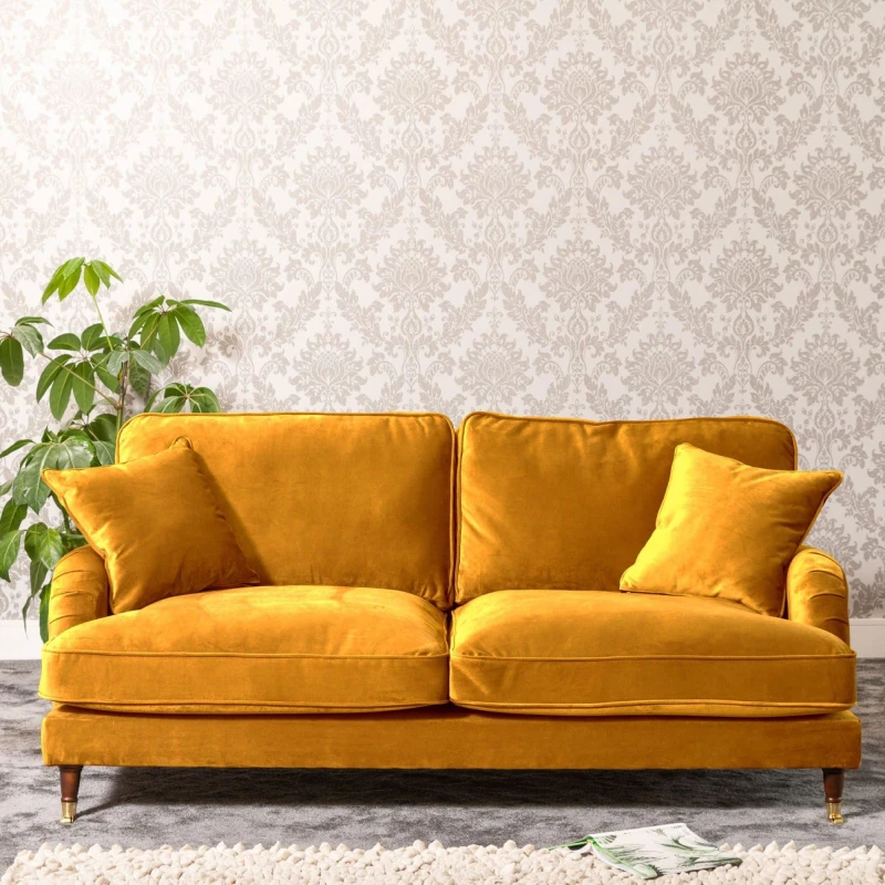 Image of Artemis Home Mackenzie 3 Seat Sofa in Mustard Mustard Unisex