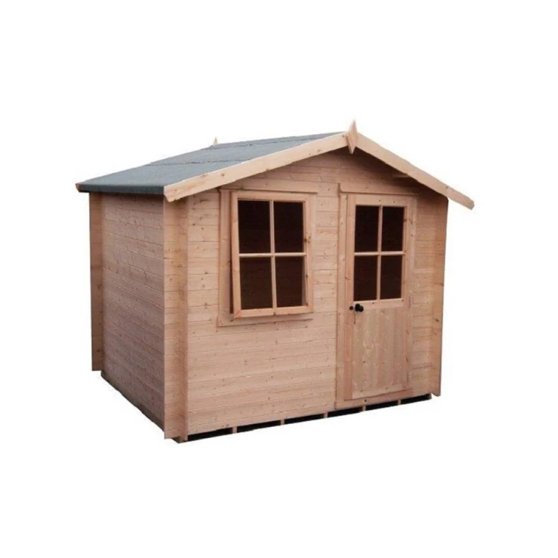 Image of Shires Avesbury Log Cabin Home Office Garden Room Approx 8 x 8 Feet in Brown Brown Unisex