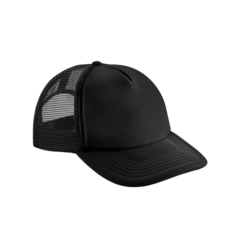 Image of Beechfield Beechfield Men Vintage Snapback Trucker Cap in Jet Black Jet Black One Size Male 5063377408485