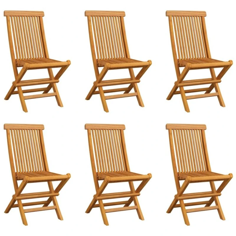 Image of VIDAXL Folding Garden Chairs 6 pcs Solid Teak Wood Vidaxl 8720286297759