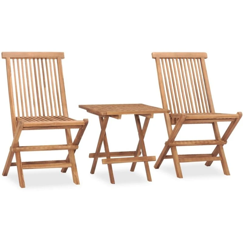Image of VIDAXL 3 Piece Folding Outdoor Dining Set Solid Teak Wood Vidaxl 8720286208571