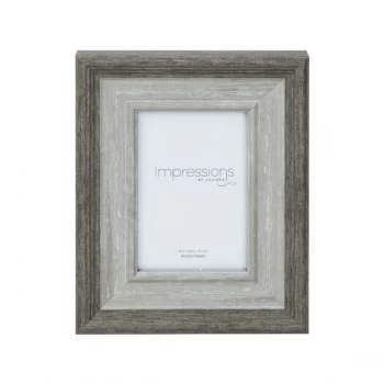 Image of 4" x 6" - Impressions Grey Wash Wood Effect Photo Frame