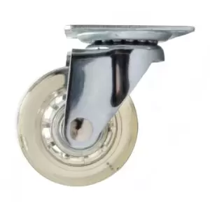 Image of GTV 50mm 35kg Plastic Swivel Castor Wheel Furniture Caster - Clear, Pack of 1
